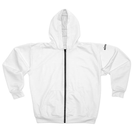 White Zip Hoodie — Zip-Up Hoodie