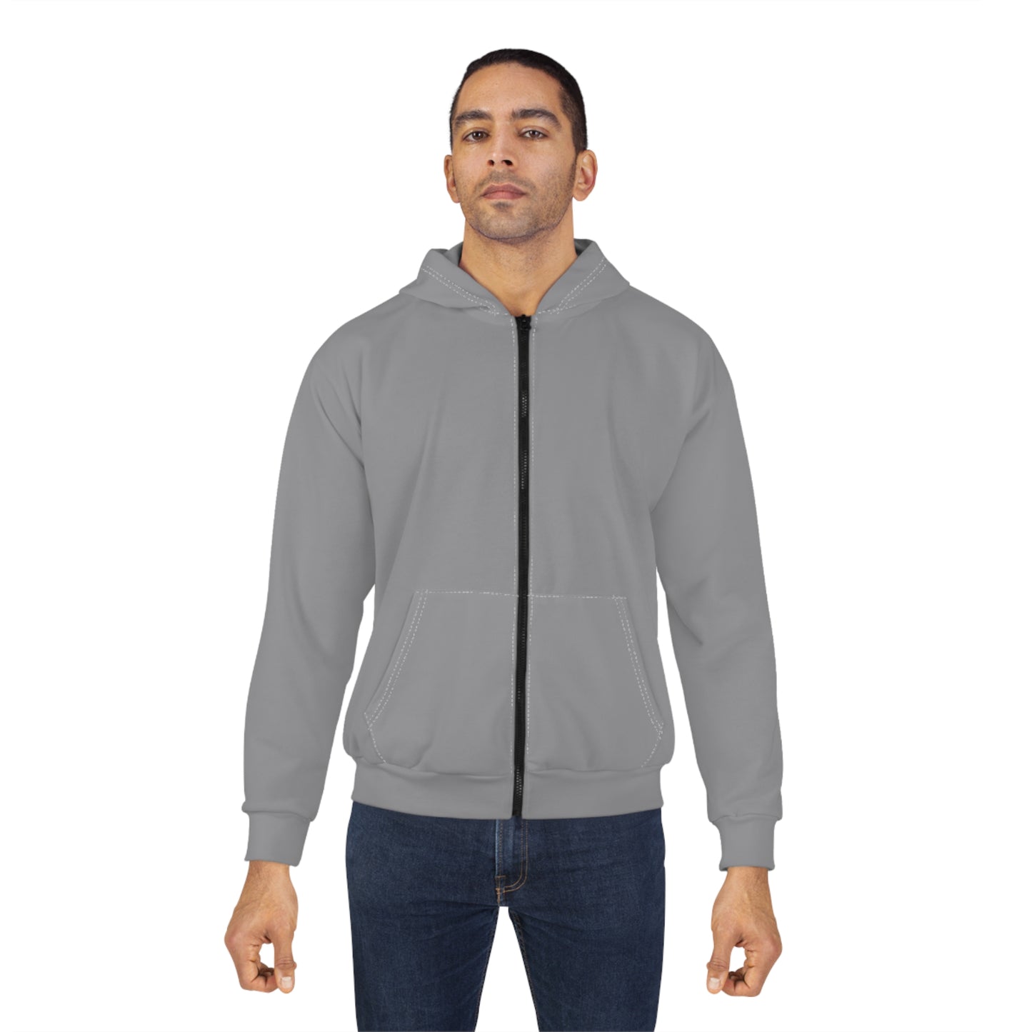 Light Grey Zip Hoodie — Zip-Up Hoodie