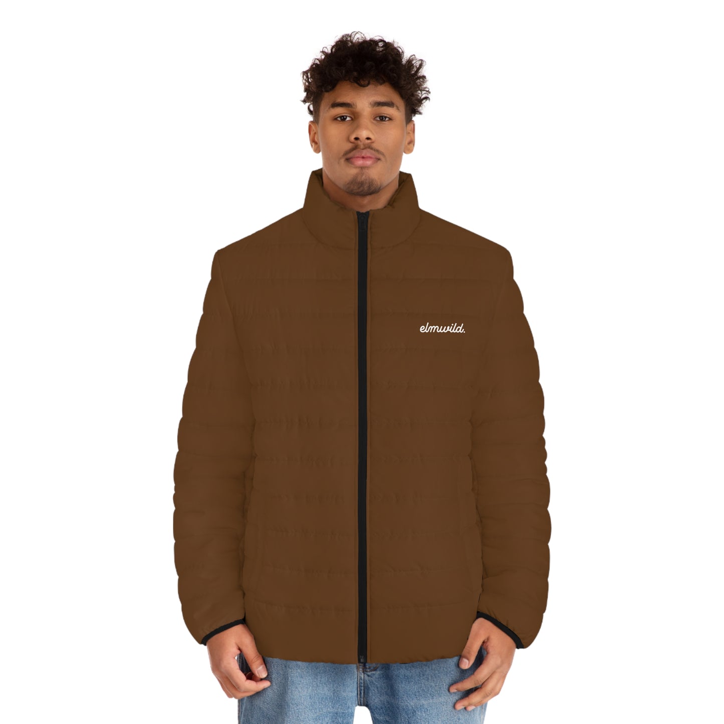 Men's Brown Puffer Jacket — Lightweight Insulated Outerwear