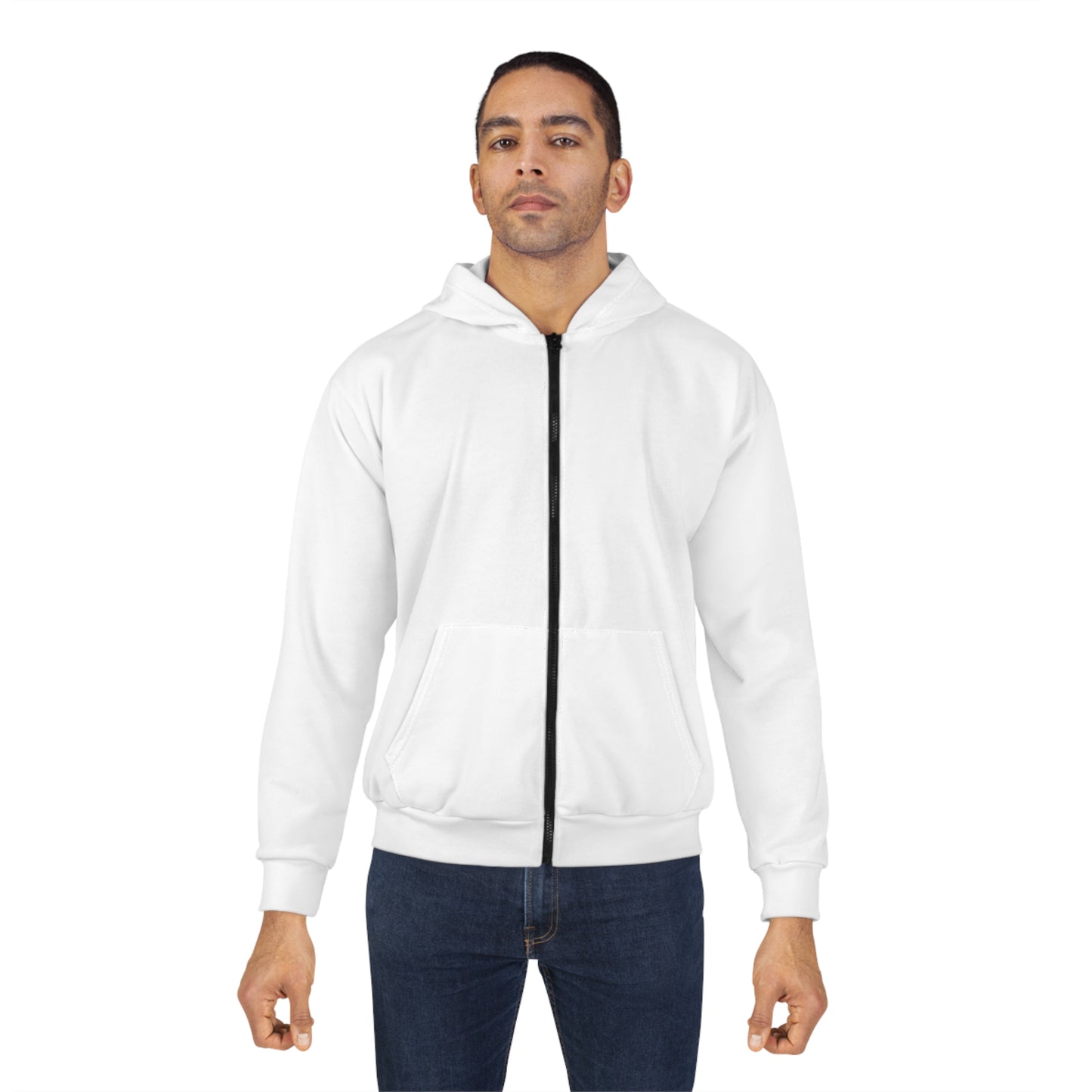 White Zip Hoodie — Zip-Up Hoodie